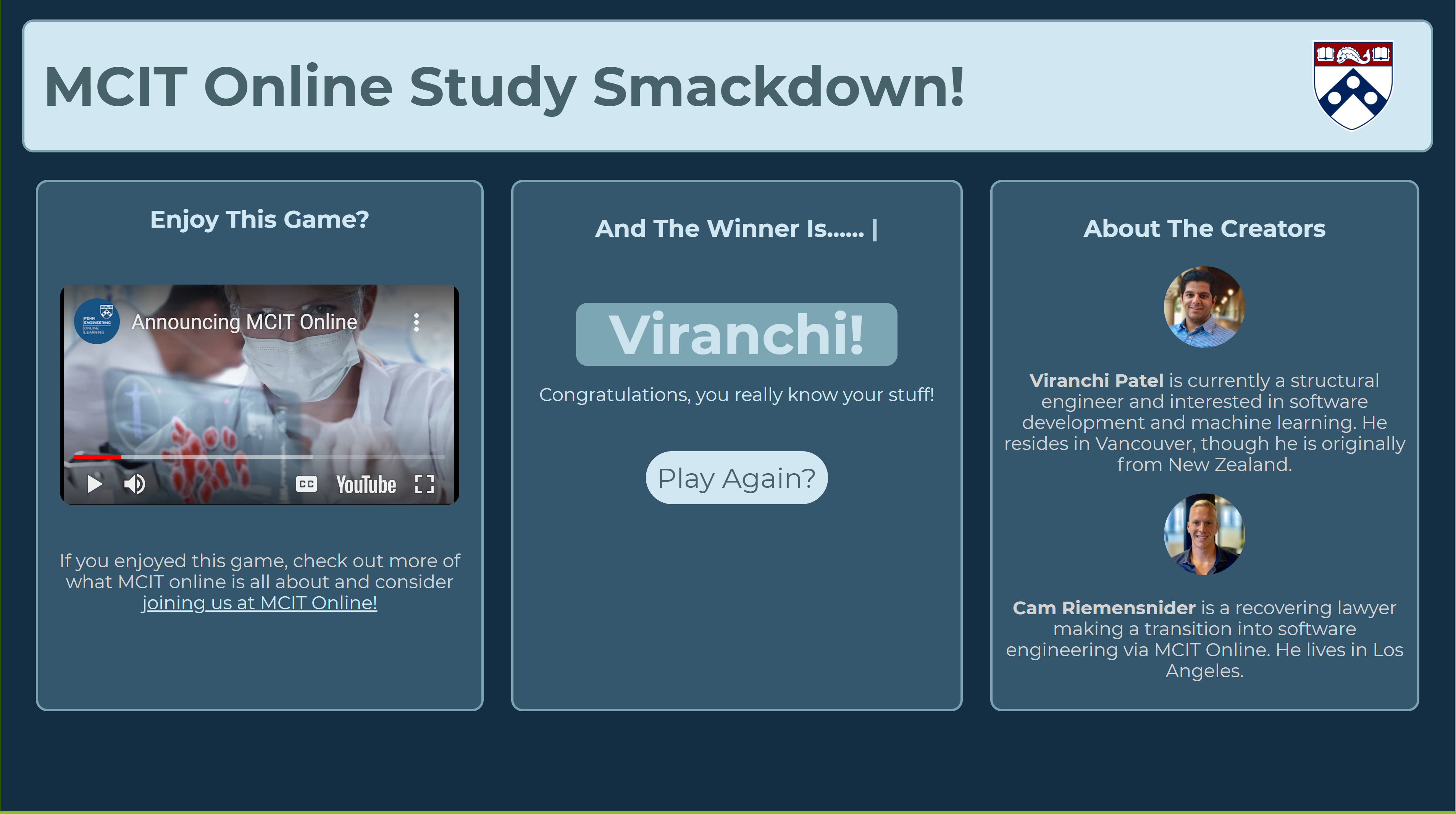 MCIT Online Study Smackdown!